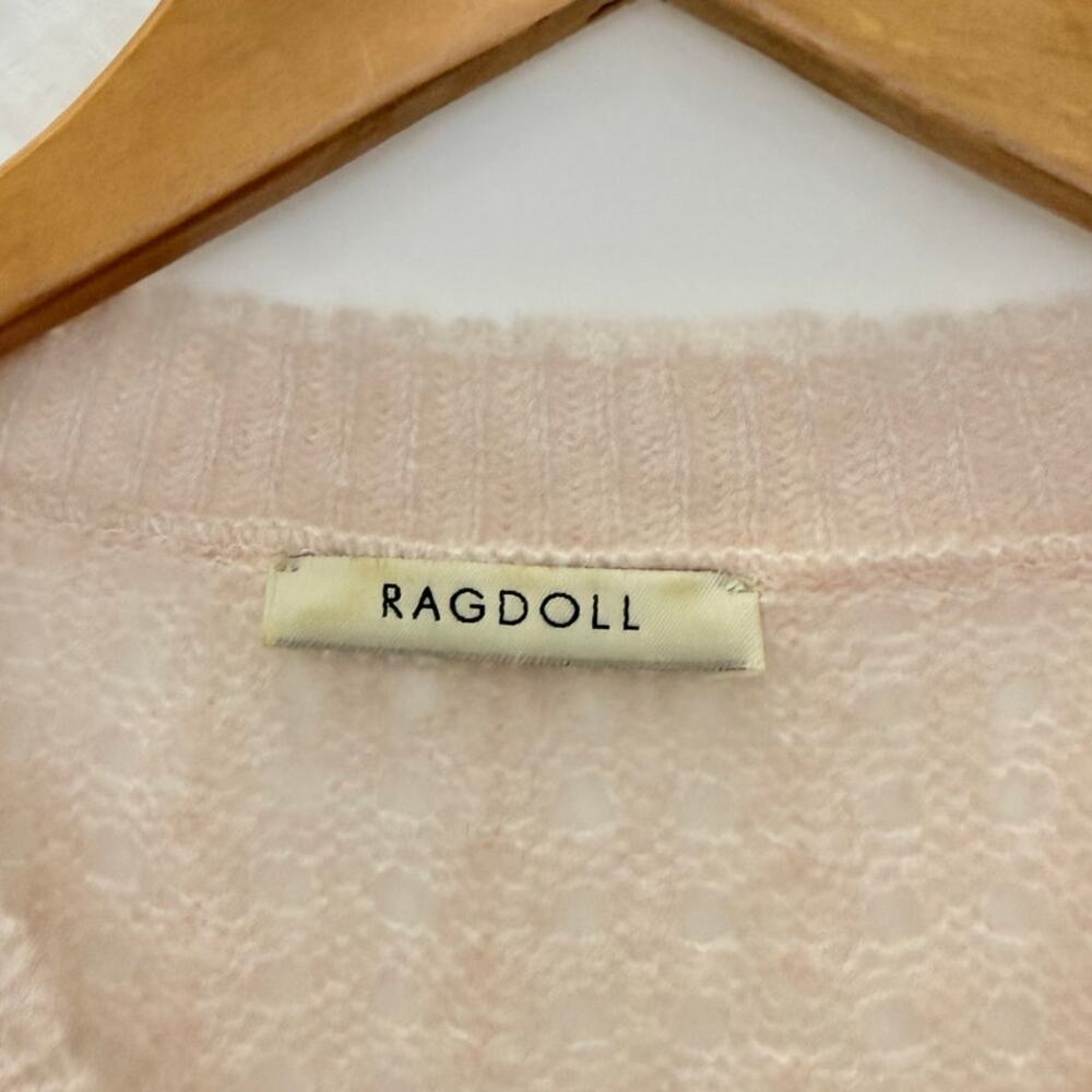 RAGDOLL LA Mohair Blend A Fuzzy Light Pink Pullover Sweater XS - Picture 6 of 8